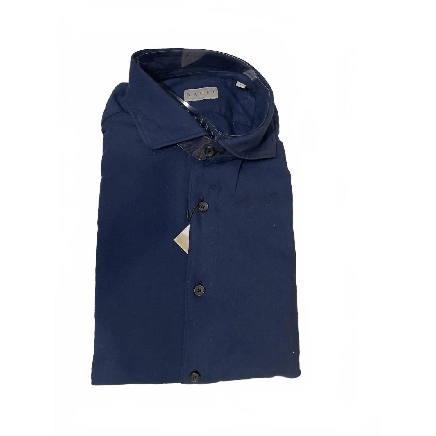 New Xacus Men's Washed Shirt In Navy Blue